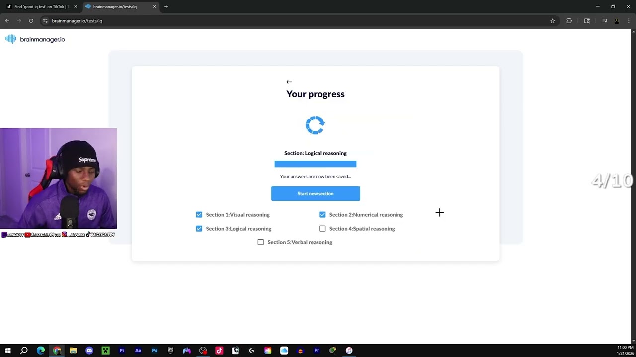 BRICKY TAKES AN IQ TEST