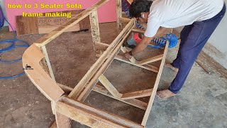 How to make frame Fusion Furniture Factory Fabric 3 Seater Sofa//how to fabric sofa frame creating