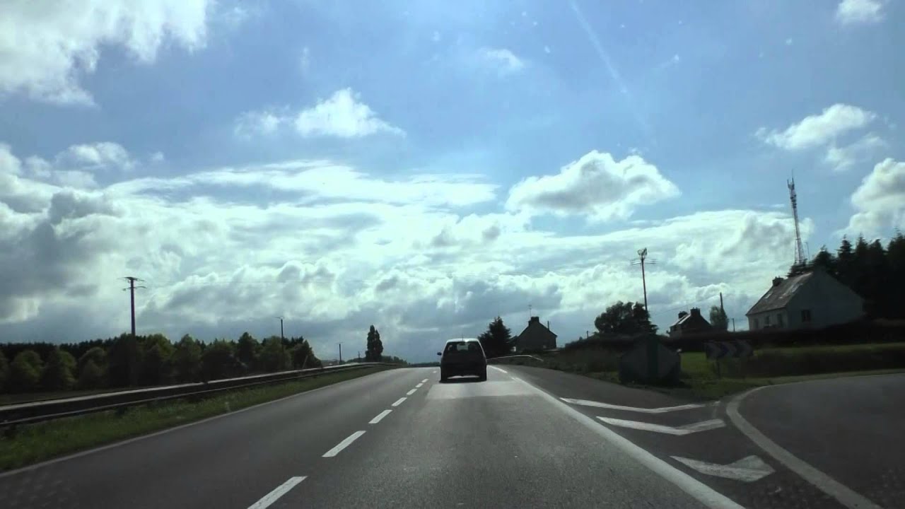 Driving On Route Nationale 12 From 22190 Plérin To 22200 Guingamp, France 30th May 2014