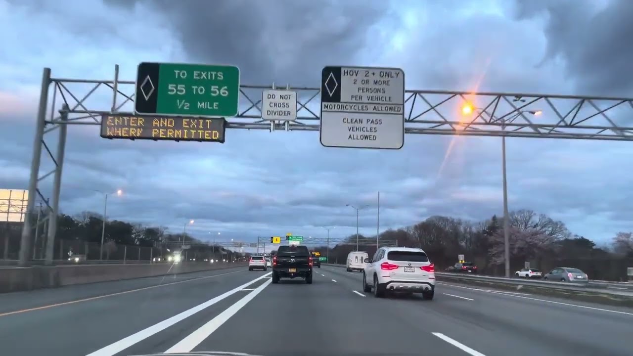 Driving through I 495 Long Island expressway New York