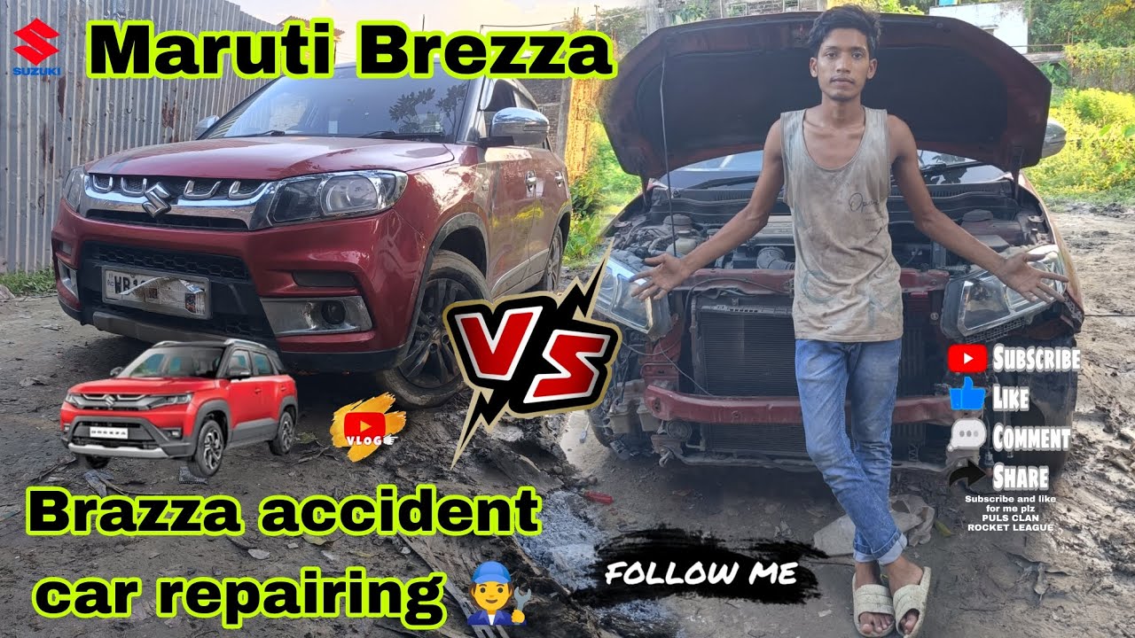 Maruti Brezza accident car repairing 🧑‍🔧💥
