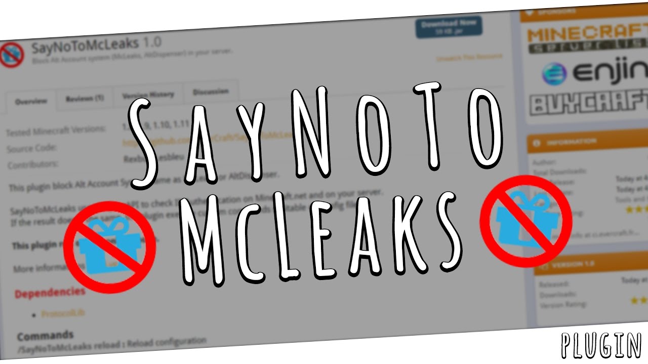 SayNoToMcLeaks - Plugin Vorstellung