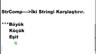 Visual Basic .NET - Ders 148 : StrComp -2
