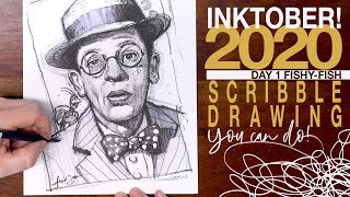 INKTOBER 2020 day 1 Scribble Drawing Technique anyone can do!