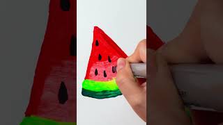 PAINTING HACK! 🍉✨ Watermelon Art Hack You HAVE to Try! #kids #shorts
