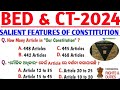 Bed  ct eexam 2024salient features of indian constitution theory classbed political science mcq