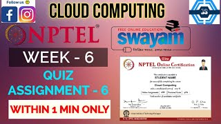 Cloud computing - NPTEL || WEEK 6 QUIZ ASSIGNMENT SOLUTION ||
