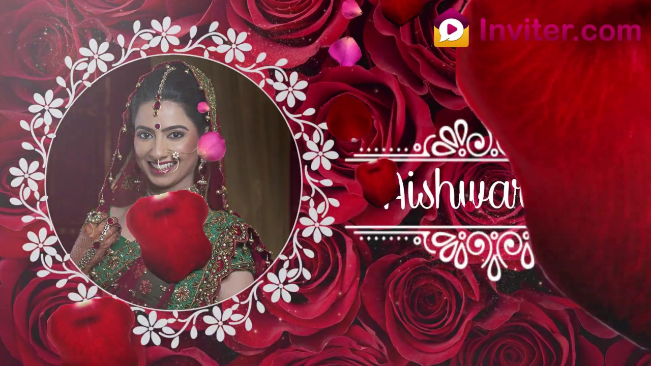 Rose Petal Themed Wedding Video Invitation - Whatsapp Shareable