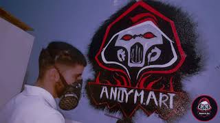 AnonymArt 2020 drawing logo رسم أول شعار لقناتي على الجدار