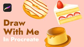 Draw These Desserts Only Using Default Brushes in Procreate - Tutorial (Subtitle Instructions) screenshot 2