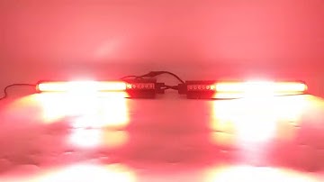 LED Red/White Flash Signal Split Deck Visor Dash Windshield Strobe Light Bar