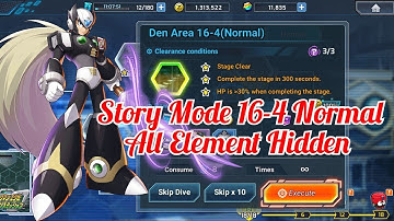 Story Mode 16-4 Normal Megaman X Dive (All Element Hidden) [Rockman X Dive]