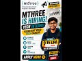 mthree Hiring 2026 🚀 9.15 LPA Package | Freshers Tech Roles | Apply Now