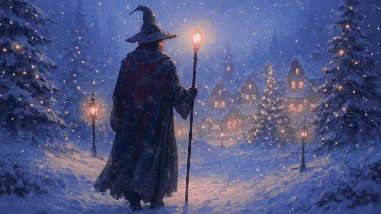 Wizard’s Journey to a Snowy Village, 3 Hours Cozy Fantasy Ambience for Relaxation, Study & Focus