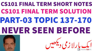 CS101 Final Term Short Notes || CS101 Final Term Preparation || CS101 Final Term Solution Part 03