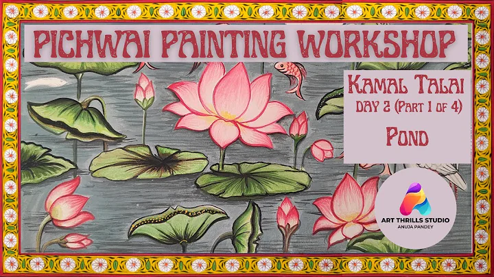 Pichhwai Painting Tutorial: Day 2 Contd. | Painting the Pond (Kamal Talai)