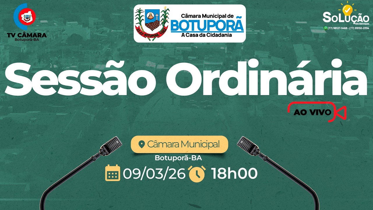 07ª SESSÃO ORDINÁRIA DO I PERÍODO DA CÂMARA MUNICIPAL DE BOTUPORÃ 2026