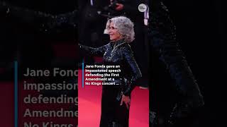 Jane Fonda speaks at No Kings concert on the same day as Trump UFC fight