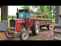 Massey Ferguson 590 Moving Rubble By Ford 7840