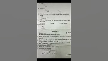 ICSE Class 2nd# Maths#Second term sample paper