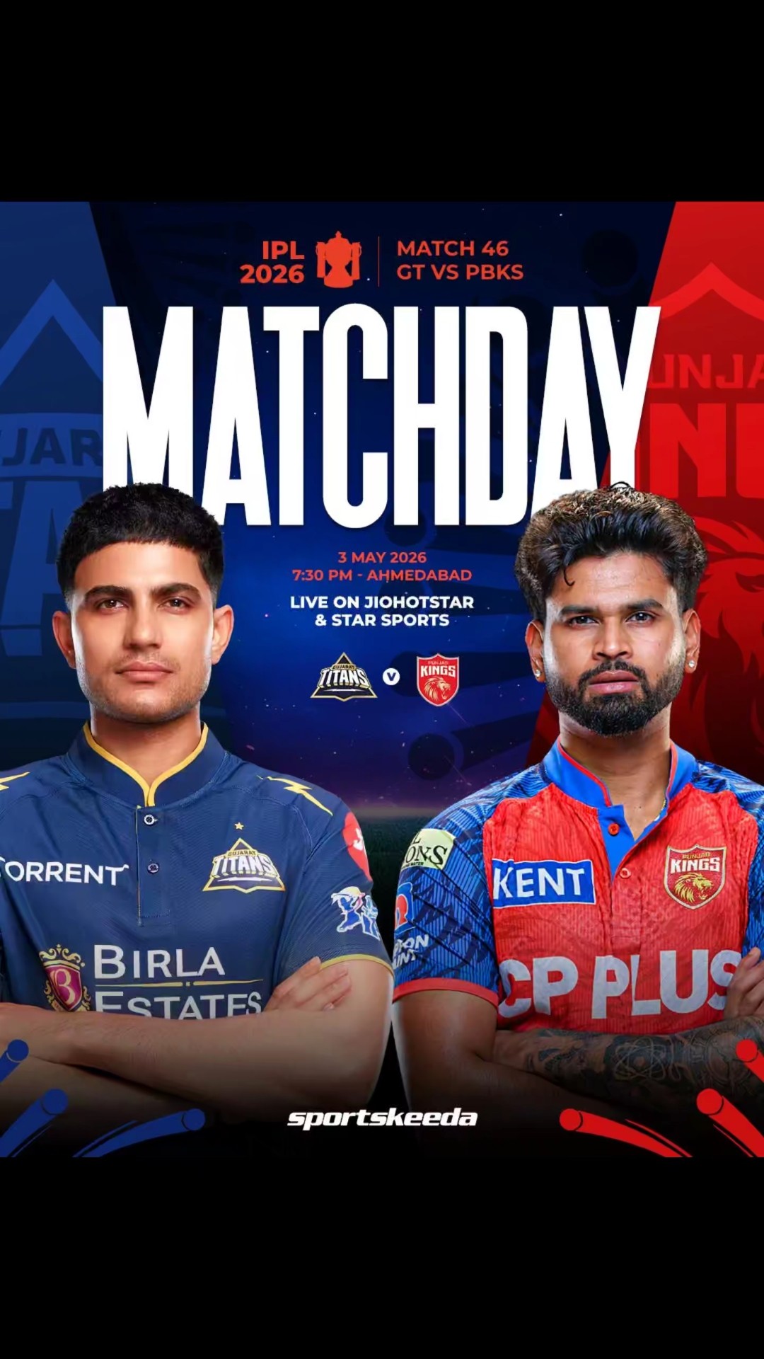 🏏 ಗುಜರಾತ್ ಟೀಮ್ vs ಪಂಜಾಬ್ ಟೀಮ್ 🏏 - ShareChat