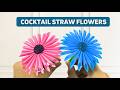 Cocktail Straw Flowers | Easy DIY Gift Idea #diy #crafts