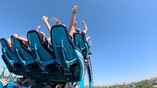 SEAWORLD Mako Backseat POV - 200ft Drop Roller Coaster