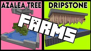 CHECK description for NEW Auto Azalea wood Tree farm and Dripstone Farms! | Minecraft