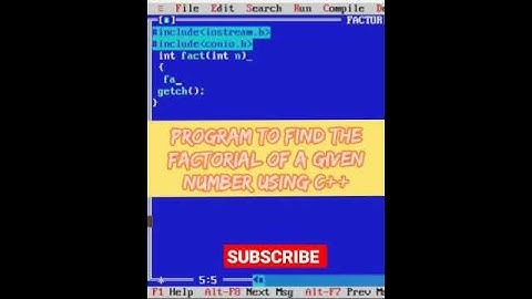 C++ Program to Find the Factorial of a Given Number Using Functions | C++ |#Shorts