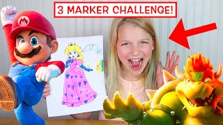 3 Marker Challenge with Super Mario Bros In Real Life at My PB and J House!
