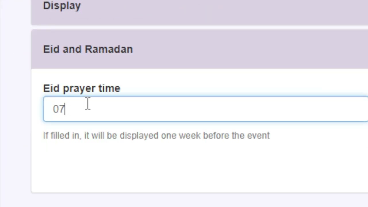 How to add the Eid prayer time on Mawaqit