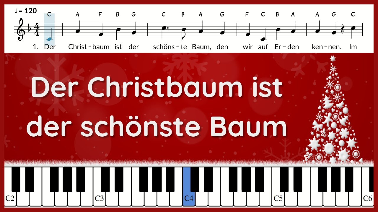 Der Christbaum ist der schönste Baum | Text und Noten | Klavier