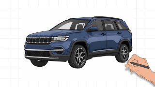 Career Overview Sketch the New JEEP Meridian 2026 | Complete Automotive Drawing Tutorial