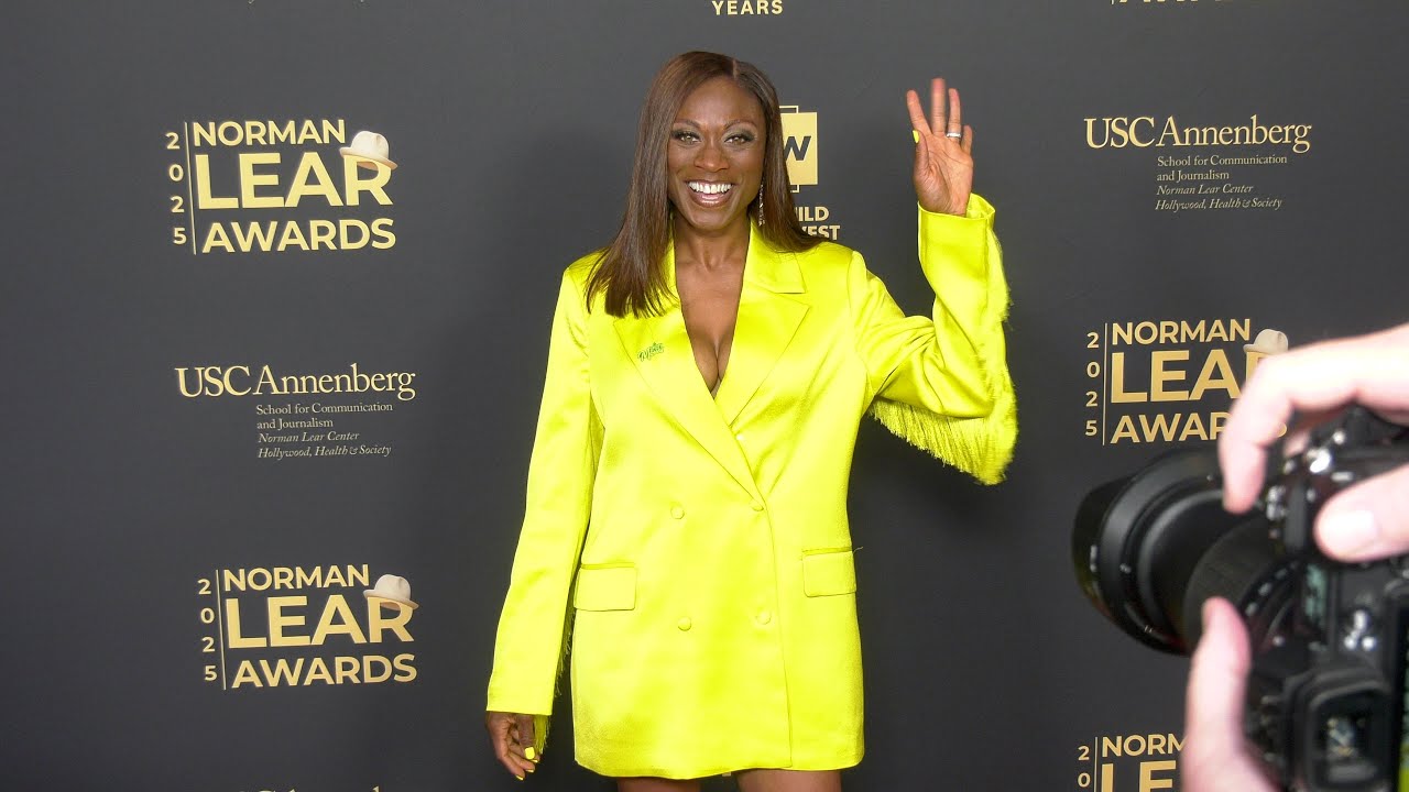 Angelina Spicer attends the 2025 Norman Lear Awards red carpet