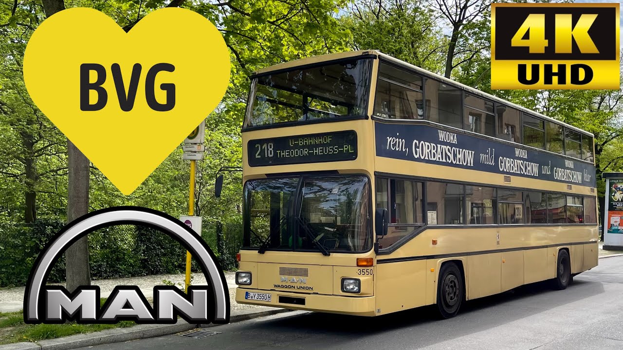 [BVG Berlin: 218 Messe Nord to Pfaueninsel via Forst Grunewald & Wannsee] Waggon Union MAN SD202