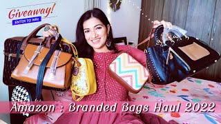 AMAZON BAGS HAUL STARTING FROM 499/- /LAPTOP BAG/HAND BAGS/SLING BAGS *ZOUK GIVEAWAY*