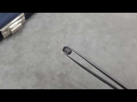 Gray steel spinel from Burma oval cut 1.38 ct Video  № 1