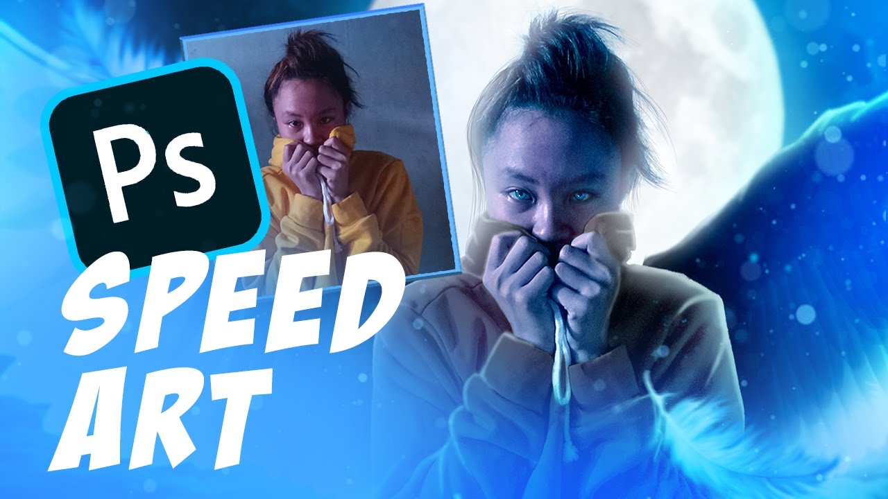 Photoshop Speed art - "Angel wings glow"