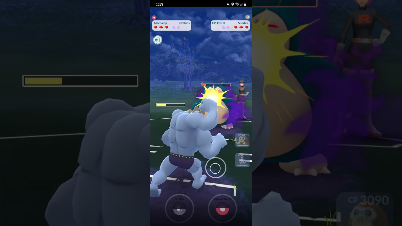 Team Rocket Snorlax - use fighting, (psychic, rock or electric) (Pokemon go, Team Rocket)