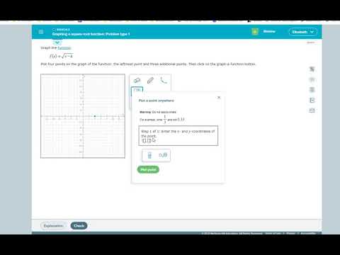 graphing a square root function in ALEKS