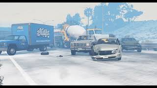 22 Car Pile Up On West Coast USA - BeamNG Drive