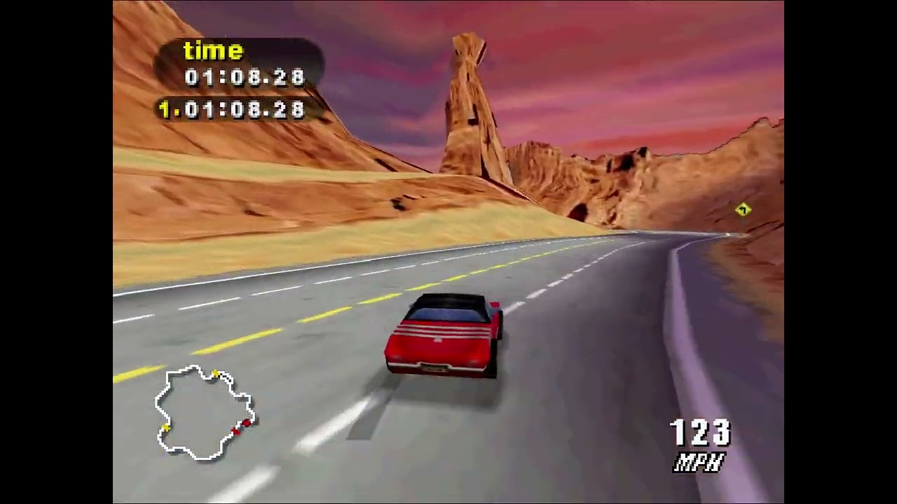 Destruction Derby 64: Sunset Canyon - 3:33.30 [EMU] *WR*