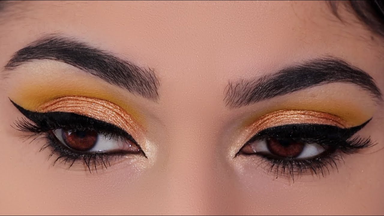 Drugstore Yellow and Bronze Eye Makeup | Beauty by Saba