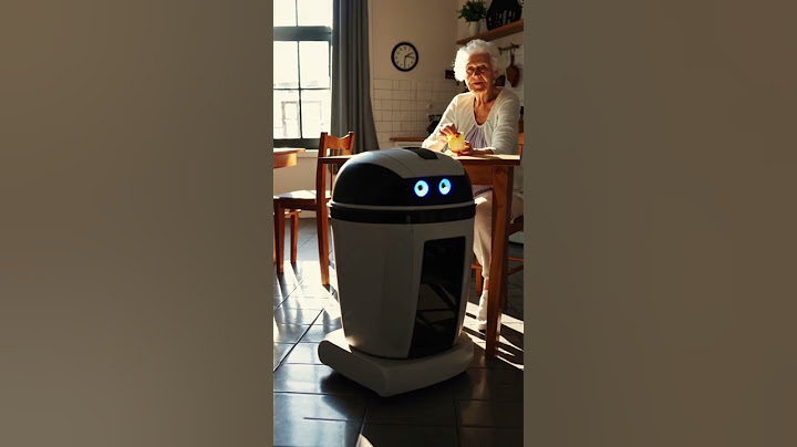 🤖A futuristic trash bin robot with expressive LED eyes and robotic walks slowly across a cozy #sora