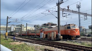 GE電頭直流馬達加速音!501次行包莒光47秒微暴走出站!本務E206|道岔響鈑!2025/6/14|#台鐵 #莒光號#e200#魚尾鈑