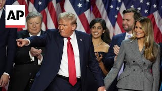Trump claims a 'powerful mandate' in election night speech, calls for the nation to 'unite'