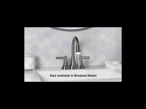 thumbnail: Aqua Vista Wastafelkraan Met LED Licht | Geborsteld Nikkel | 2 Handgrepen | Pop-up Afvoer Inclusief | 1,2 GPM