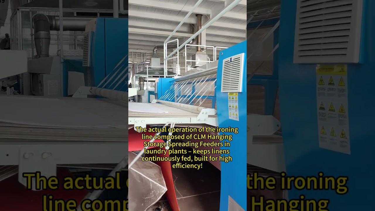 CLM Hanging Storage Spreading Feeder Ironing Line | High-Efficiency Laundry System