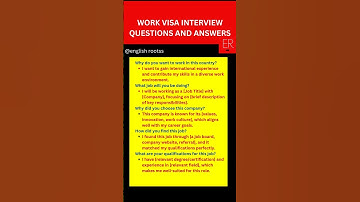 Work Visa Interview Questions and Answers #workvisa  #visainterview #visainterviewtips