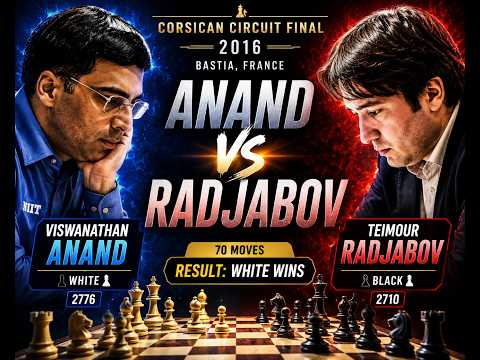 Image du reportage Vishy Anand vs Teimour Radjabov | Corsican Circuit Final 2016 | Anand's Brilliant Winning Game! (Chess Vision)